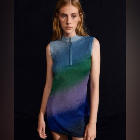 Maje / Raina knit ombre ocean sweater mini dress size 38 m - Picture 4 of 8